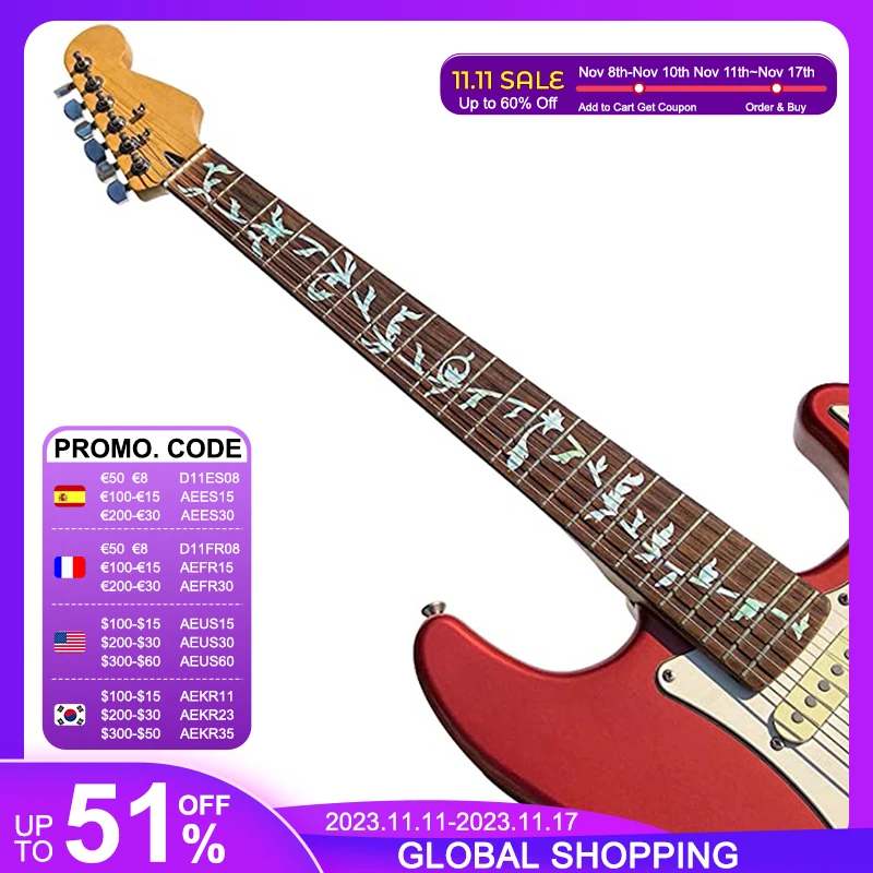 

1pc Acoustic Guitar Ultra Thin Sticker Guitar Bass Inlay Sticker Accessories Decoration Fretboard Sticker Guitar Fretboard Parts