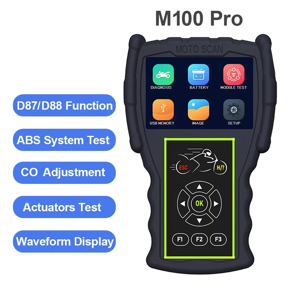 

Ручной сканер для мотоцикла M100 Pro, многоязычный тестер цепи, диагностические инструменты для сканирования кода ошибки