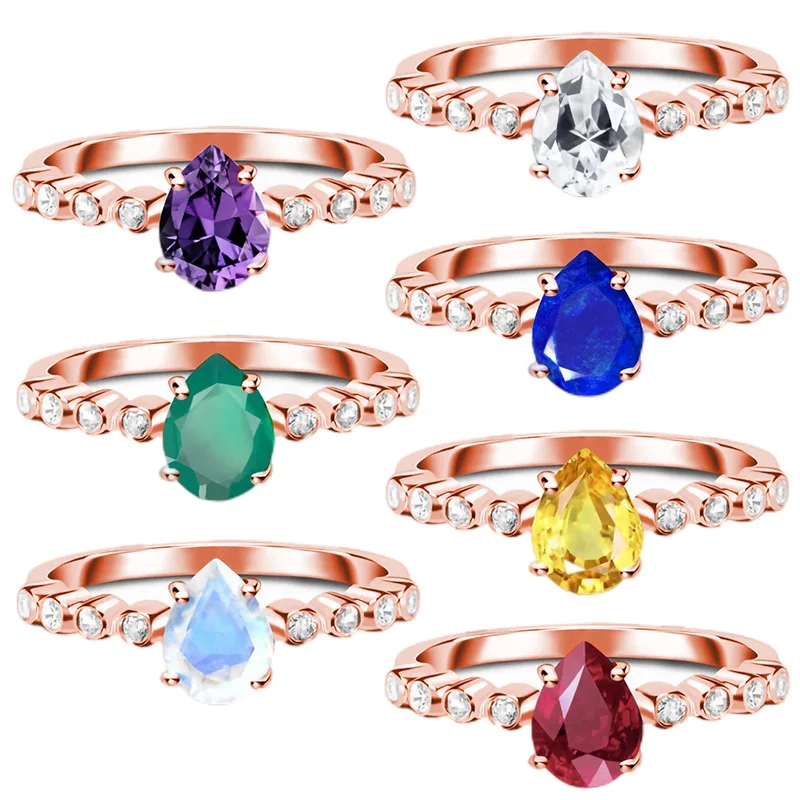 

Европейский и американский хит продаж S925 Ретро каплевидный лунный камень нишевой дизайн чувство Универсальный простой Дамский кольцо