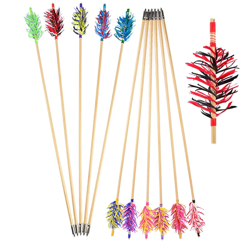 

12pcs 32" Wooden Arrows Color Turkey Feather Shaft Diameter 8.5mm Archery Recurve Traditional Long Bow Shooting Hunting Practise