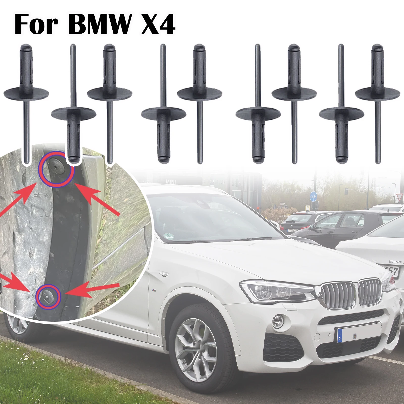 20 шт. для BMW X4 F26 G02 F98 накладки на колесную арку зажимы брызг подкладки боковые юбки