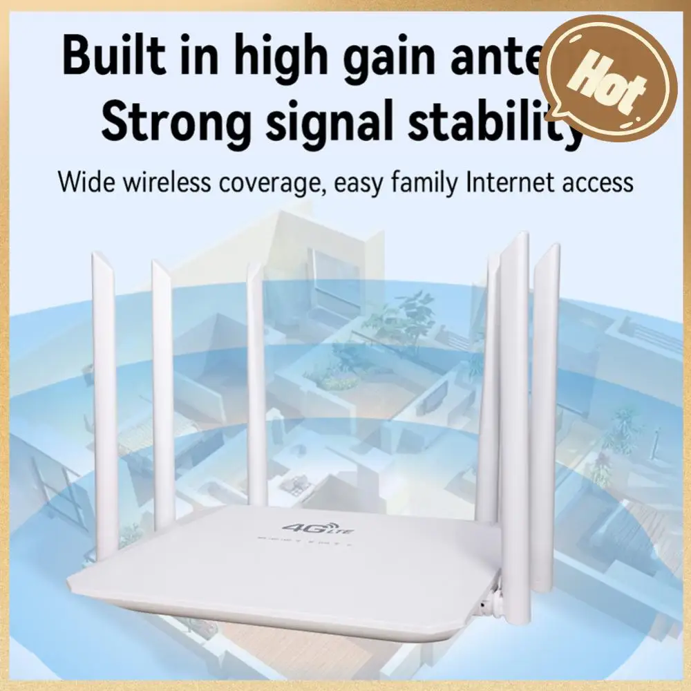 

4G Lte Router 6 Antennas CPE Modem with Sim Card Slot Dual Frequency Repeater 300Mbps Wireless Router Unlocked