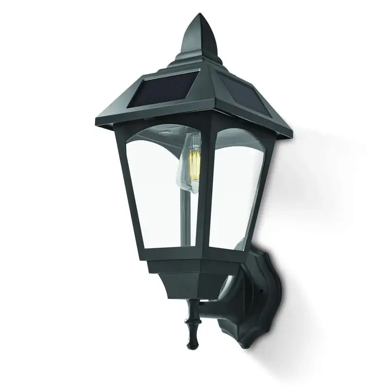 

Sensor Activated Solar Wall Lantern, W/Filament Bulb, Black Christmas lights Porch lights outdoor Garden solar light Linterna so