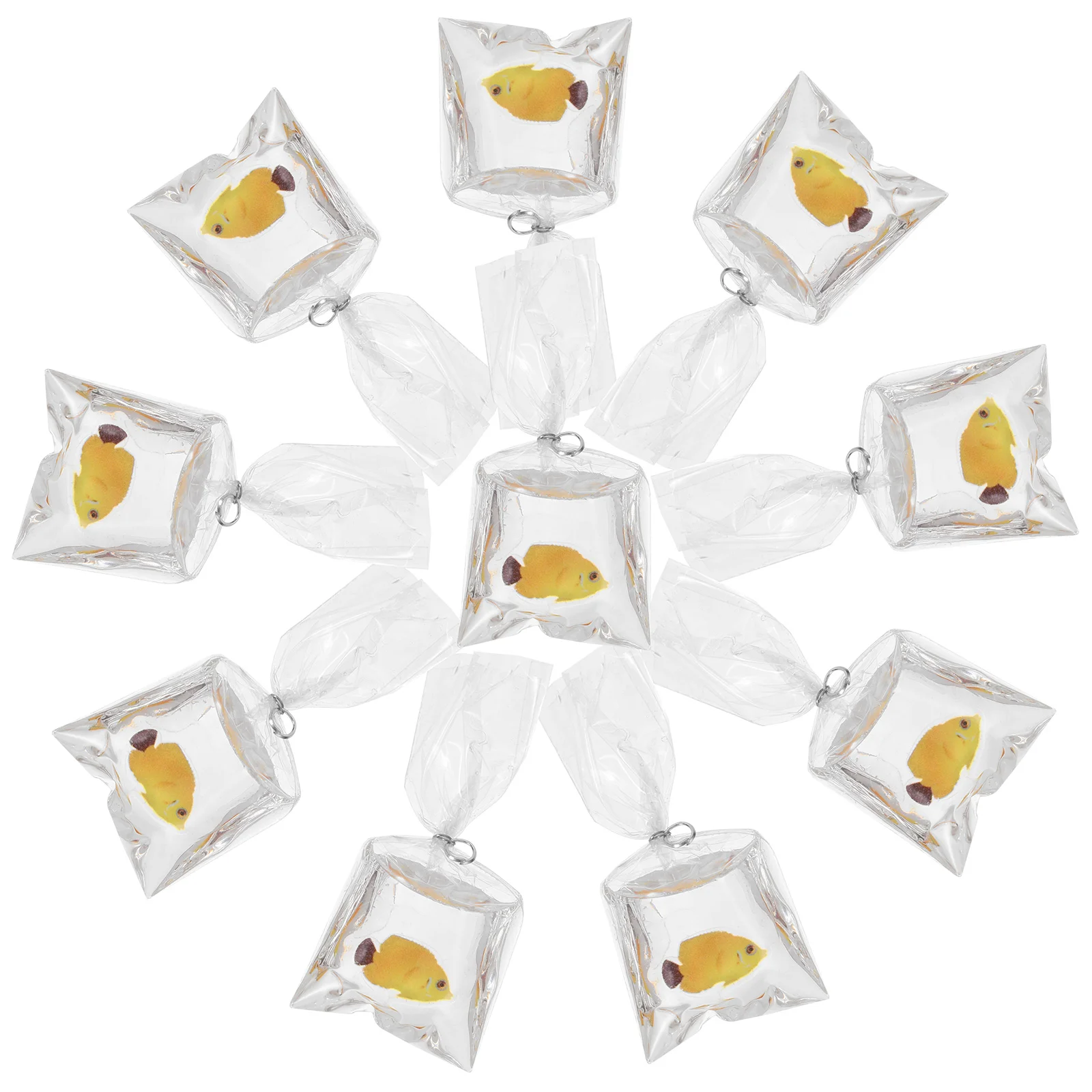 

10 Pcs Fish Water Bag Charms Jewelry DIY Findings Pouch Necklace Earring Making Resin Crafts Jewels