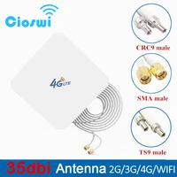 zbtlink hi gain 3g 4g antenna lte outdoor 35dbi directional sma ts9 type wide band mimo antennas 3 meters rg174 for router