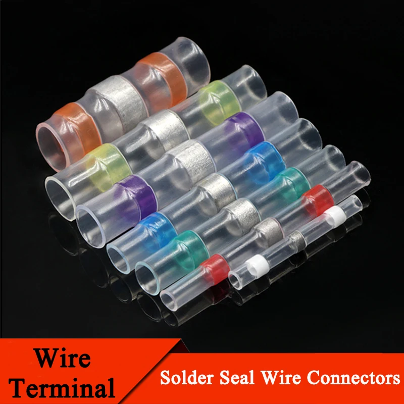 

10/20/30//50/100Pcs Solder Seal Wire Connectors 3:1 Heat Shrink Insulated Electrical Wire Terminals Butt Splice Waterproof