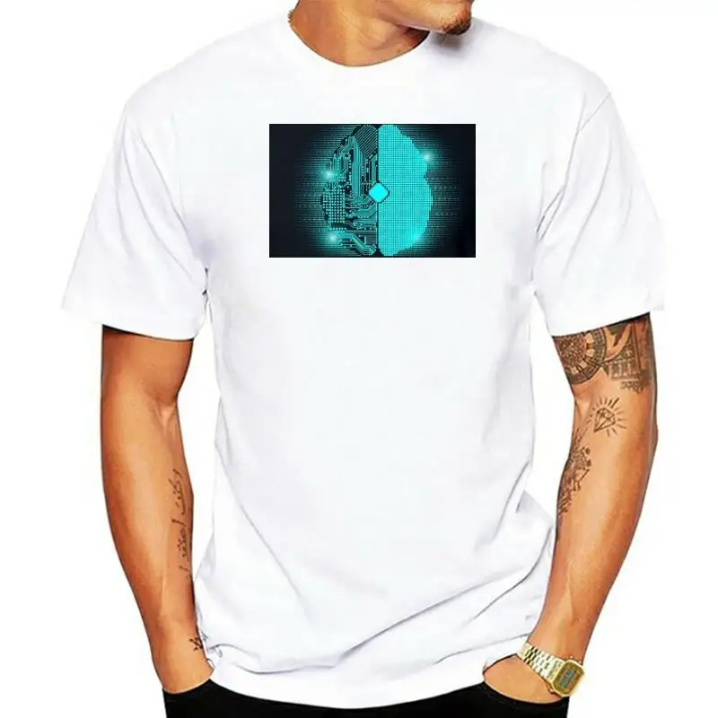 Мужская футболка с изображением мозга высокотехнологичных цепей для молодежи