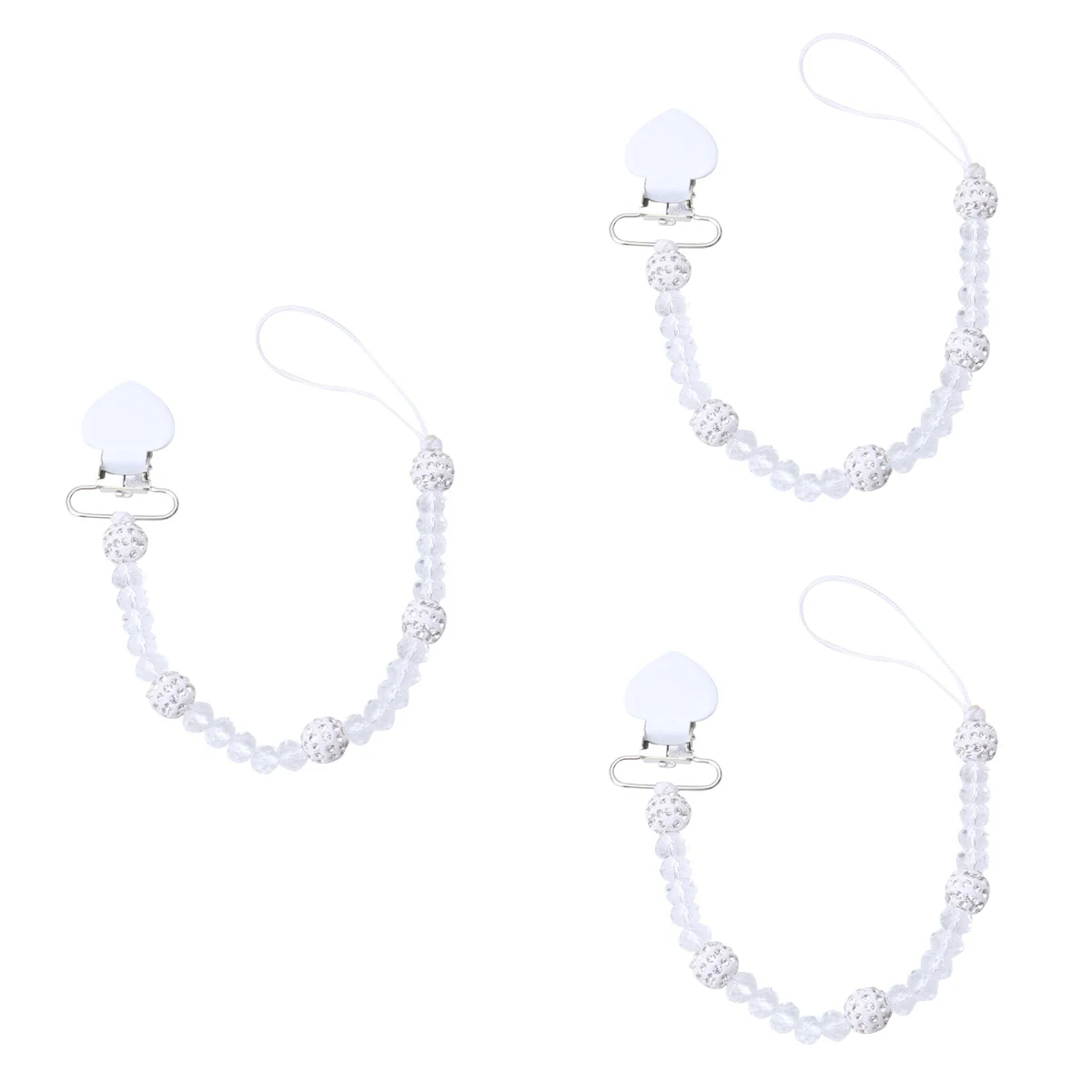 

3 pcs Baby Pacifier Clip Beaded Durable Pacifier Holder Pacifier Clip for Infant Toddler