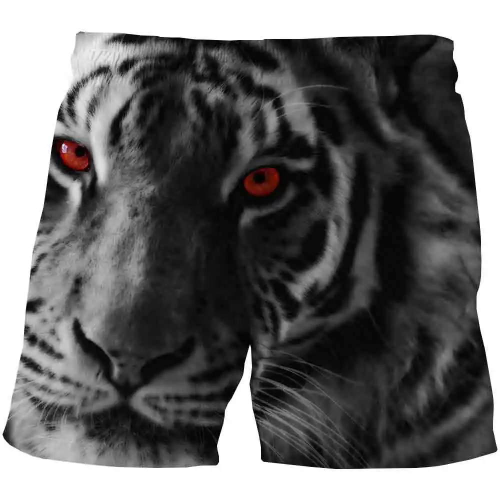 Летние модные 3D Новые шорты с тигром Детские забавные повседневные животными