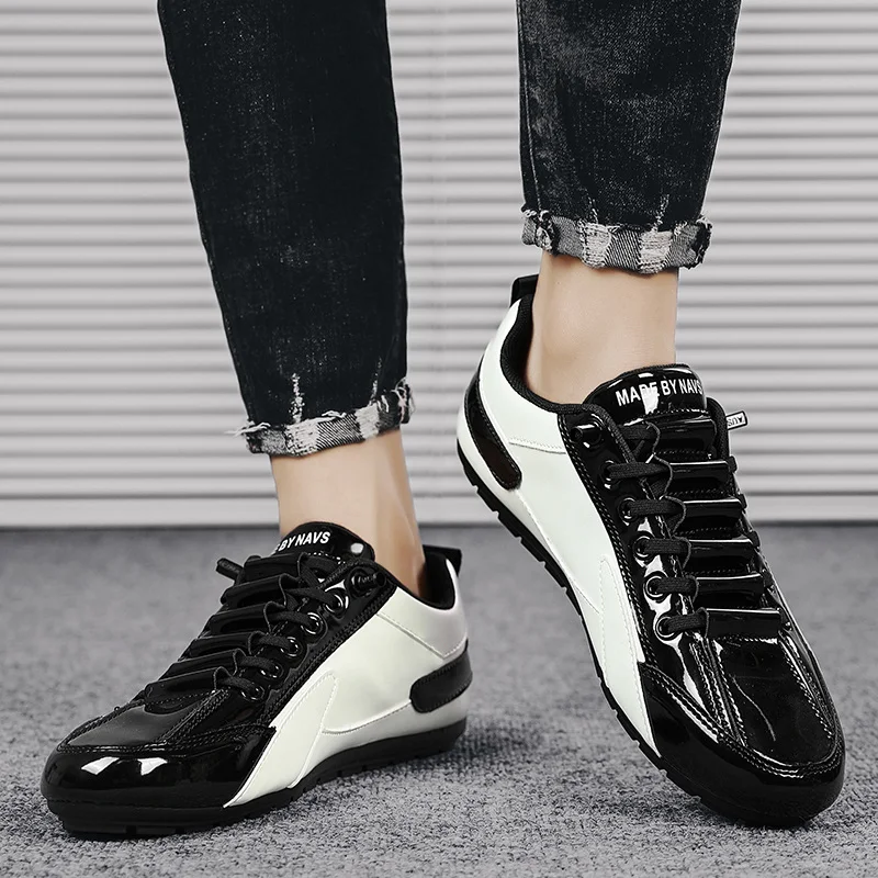 Кроссовки мужские с низким вырезом модные повседневные Яркие Кожаные на