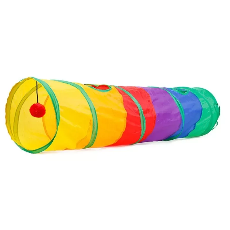 

Practical Cat Tunnel Pet Tube Collapsible Play Toy Indoor Outdoor Kitty Puppy Toys for Puzzle Exercising Hiding Training