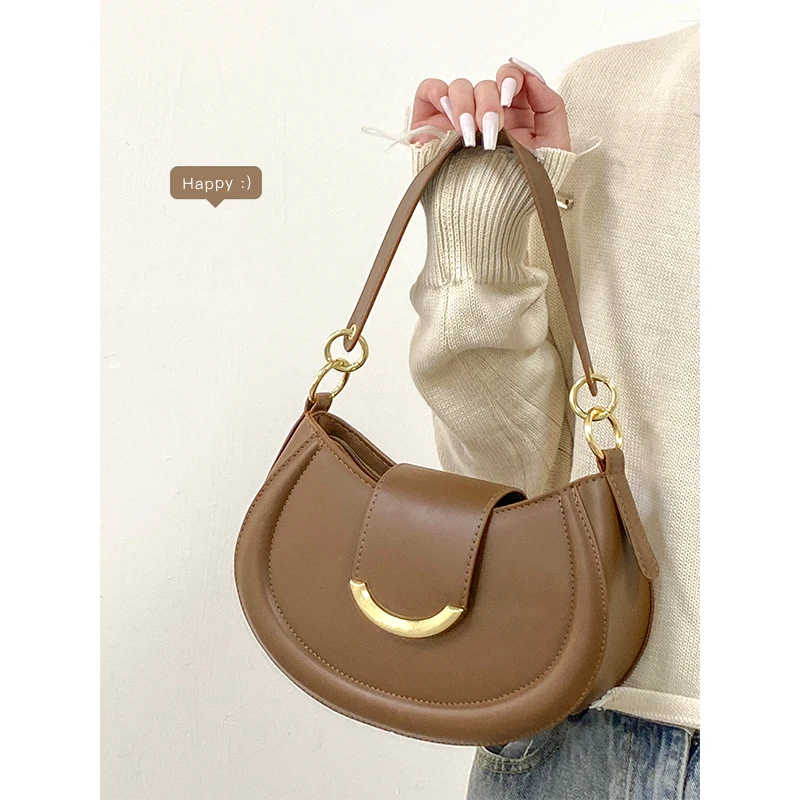 High-Grade Design Small Bag Women 2023 Autumn and Winter New Fashionable All-Match Shoulder Messenger Portable Sadd...