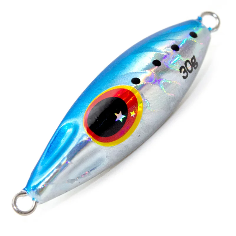 

2Pcs 30g Fishing Lure Bait Shore Jigging Metal Fish Bait Slow Pitch Jerks Offshore Casting Teardrop Shape Luminous Bait
