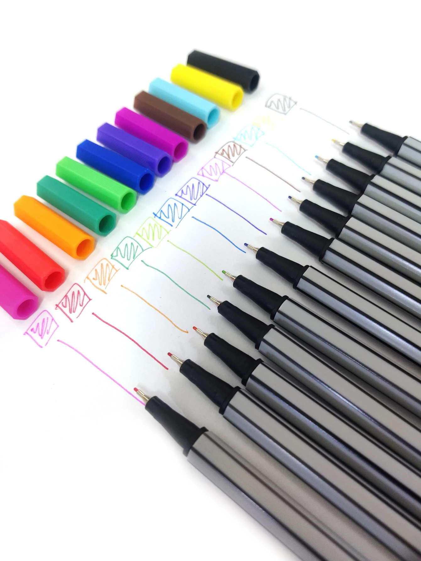 

12 цветов, тонкий фломастер для рисования, цветная ручка-маркер, 0,4 мм, маркер для скетчинга ручной работы, маркер с микрокончиком, художественные канцелярские принадлежности