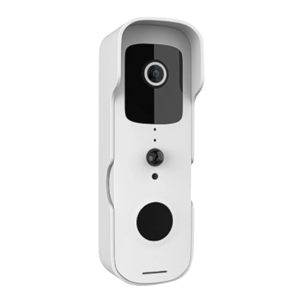 Rainproof Smart Wifi Video Doorbell Wireless 1080P Remote Home Monitoring with Intercom Doorbell(White)-US Plug