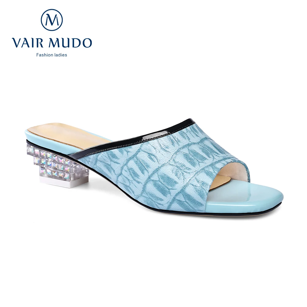 

Женские шлепанцы на необычном каблуке VAIR MUDO, женские повседневные шлепанцы с открытым носком, Модная элегантная женская обувь для улицы