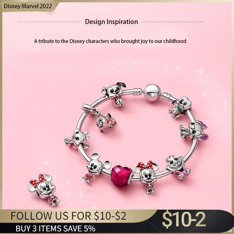 Коллекция Минни и Микки Disney серебряные бусины из искусственного меха кота