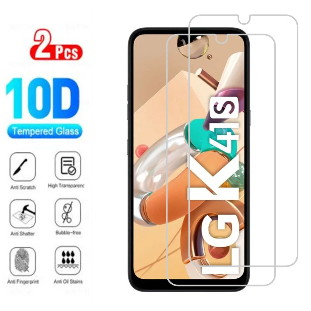 

2Pcs Original Protection Tempered Glass For LG K41S 6.55" LMK410EMW, LM-K410EMW, LM-K410 Screen Protective Protector Cover Film