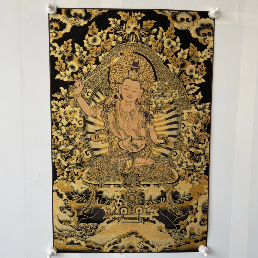 

Вышивка танка 28 дюймов, тибетский буддизм, шелковая парча, манджушри, богиня милосердия, танка, подвесной экран
