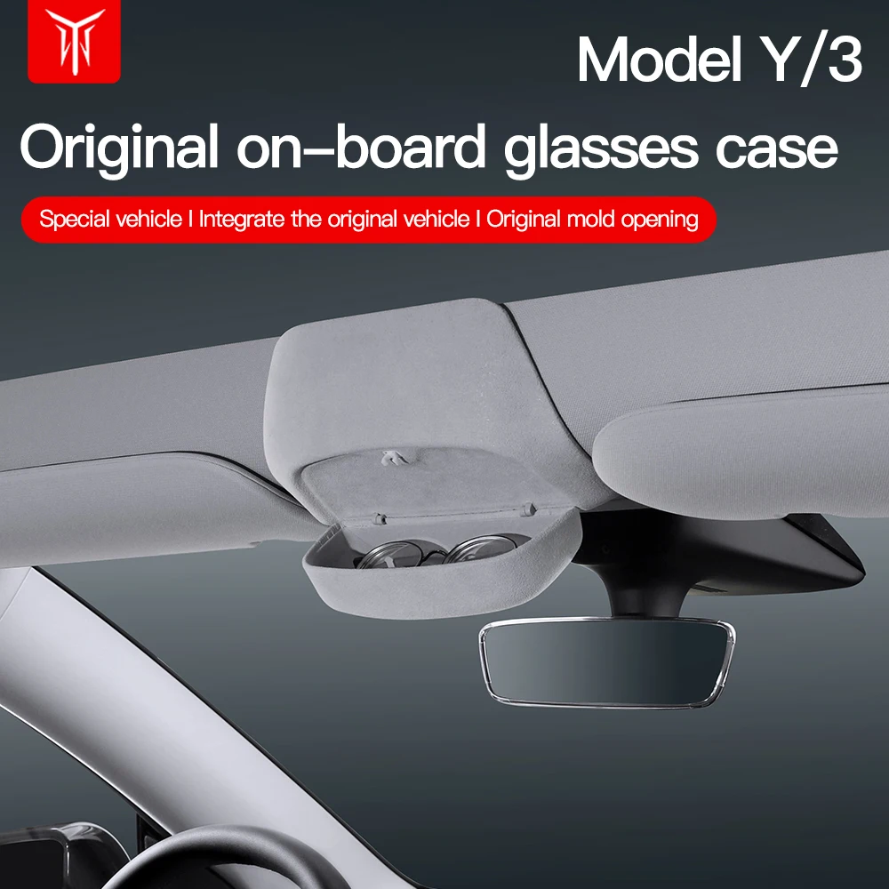 YZ-Estuche para gafas de coche Tesla Model Y Model 3, Clip de almacenamiento para el techo del coche, accesorios de Interior para TESLA Model3