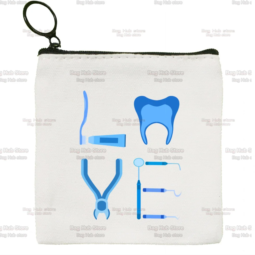 Tooth and Dentist Wallets Coin Pocket Vintage Male Purse Function Bags Boy and Girl Wallet  Card Holders