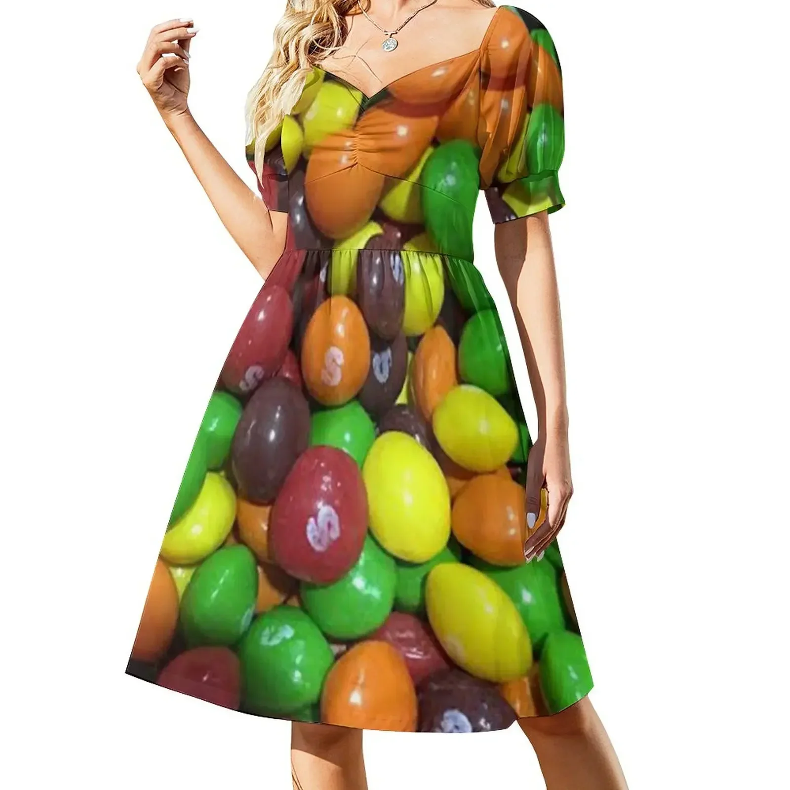 Платье без рукавов SKITTLES сексуальные короткие платья веселые для официальных
