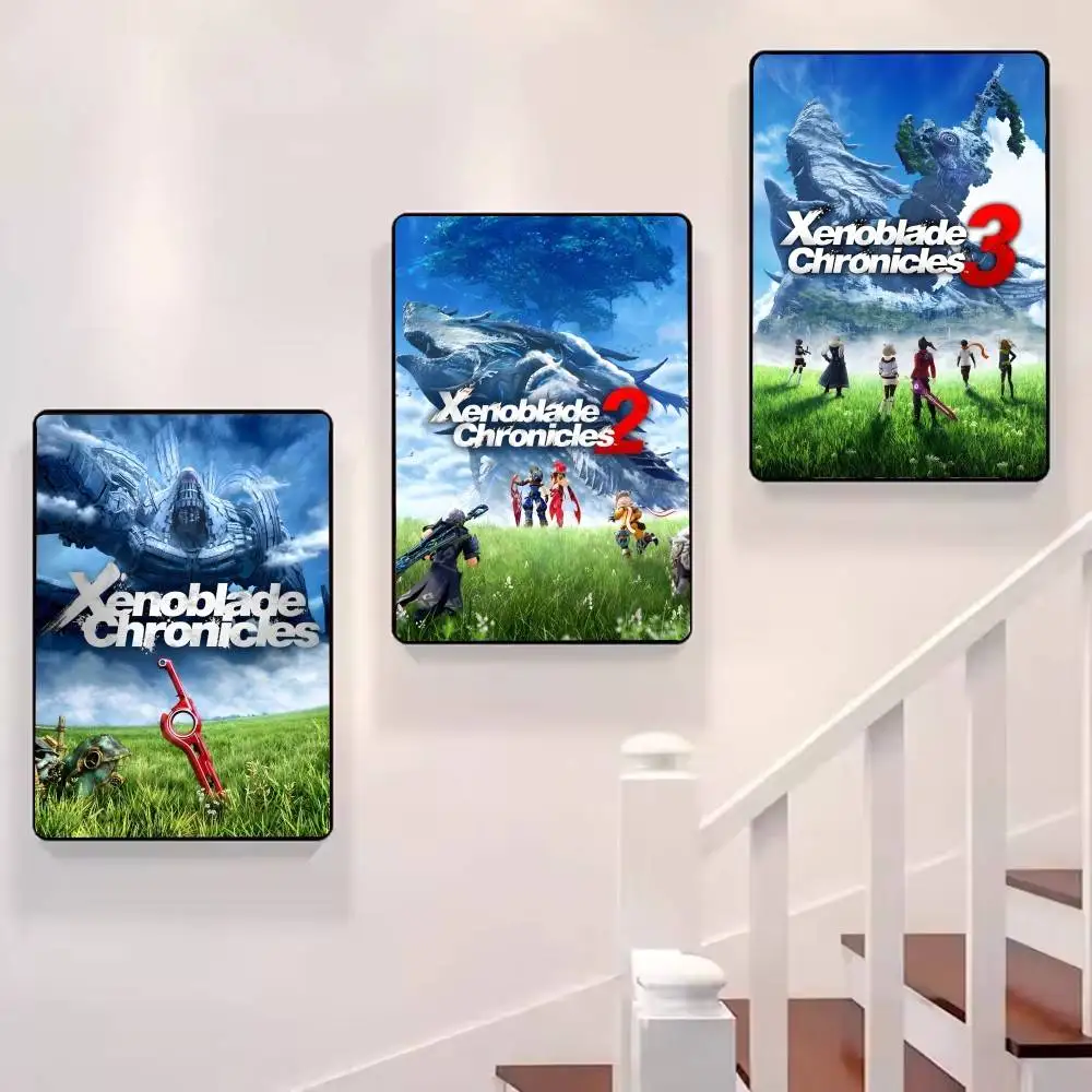 Фото Плакат с изображением видеоигры X-Xenoblade Chronicles, высокое качество, эстетическое украшение для гостиной, стены, наклейки для рисования, подарок №4