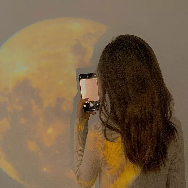 

2023NEW Mars Projection Lamp Planet Moon Earth Galaxy Light Projector with 8pcs Light Sheets Background Wall Art Light Photo Pro