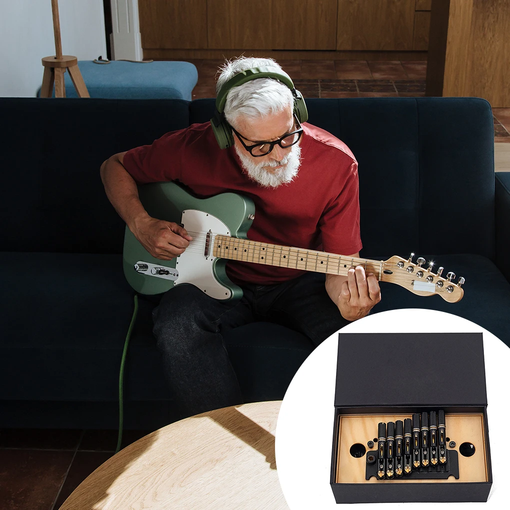 

8-string Guitar Vintage Decors Tail Piece Metal Tremolo Bridge with Screws Nuts Set Stringed Musical Instruments Spare Parts