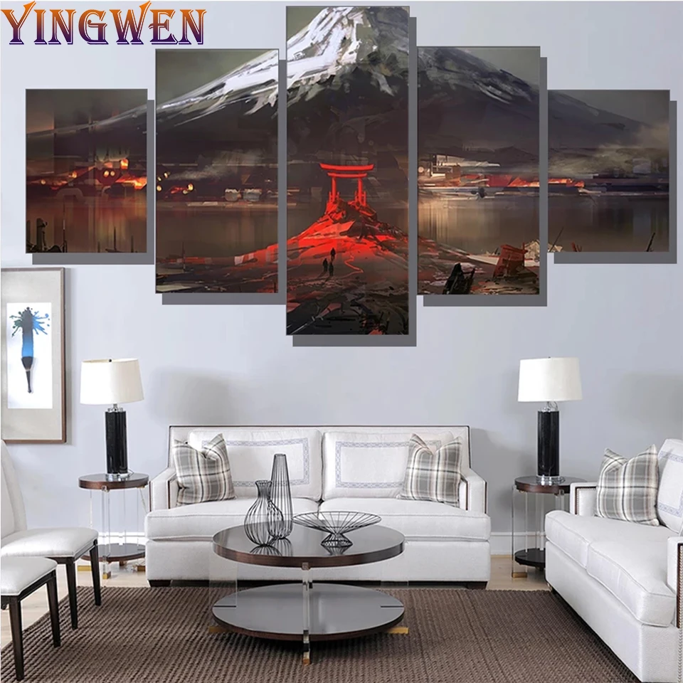 

DIY Diamond Painting 5 pcs Mount Fuji Diamond Embroidery Japan Landscape Artwork Rhinestone Pictures Wall Art Home Decor Gift