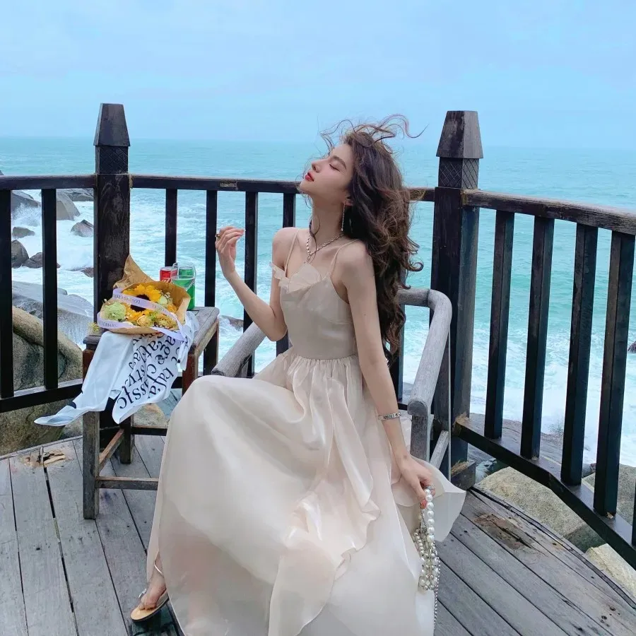 Новое летнее женское платье элегантный дизайн чувственное платье-майка с рюшами