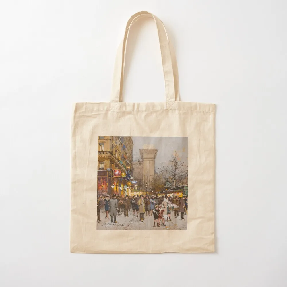 Porte Saint Denis Paris (20-й век) -ène Eug Galien Laloue Tote Bag Сумки для конфет сумка-тоут женская сумка