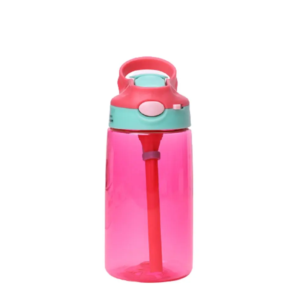

Plastic Children's Water Cup Straw Cup Kitchen And Bar Supplies Cute Simple Drink Cup Creative Convenient Cup Leakproof