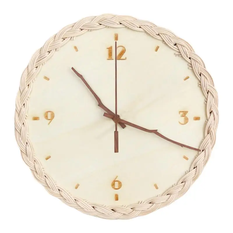 Настенные часы в стиле бохо винтажные декоративные без тикания с питанием от