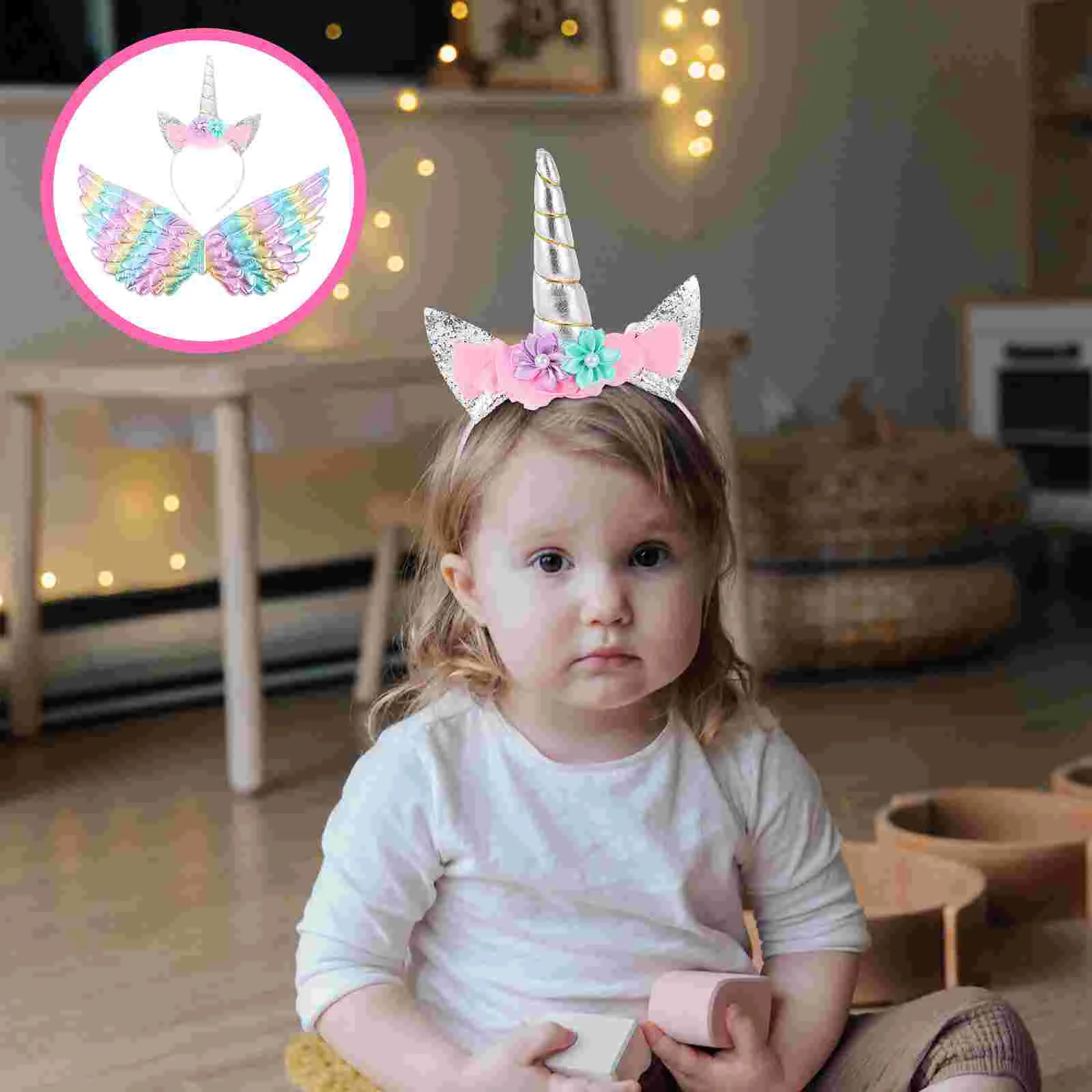 

Colorful Wings Headband Photo Prop Angel Costume Props Toddler Girl Accessories Cosplay Outfits Role Stage Performance