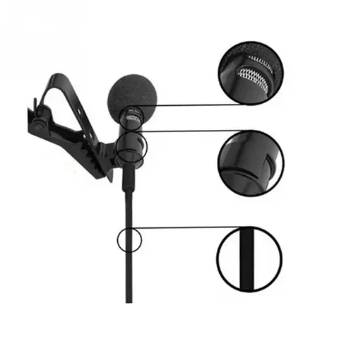 Mini Portable Clip-on Microphone 3.5mm Lavalier Tie Clip Mic For Laptop DVD Radio Stereo Player Meeting Speaker Car Audio Mic