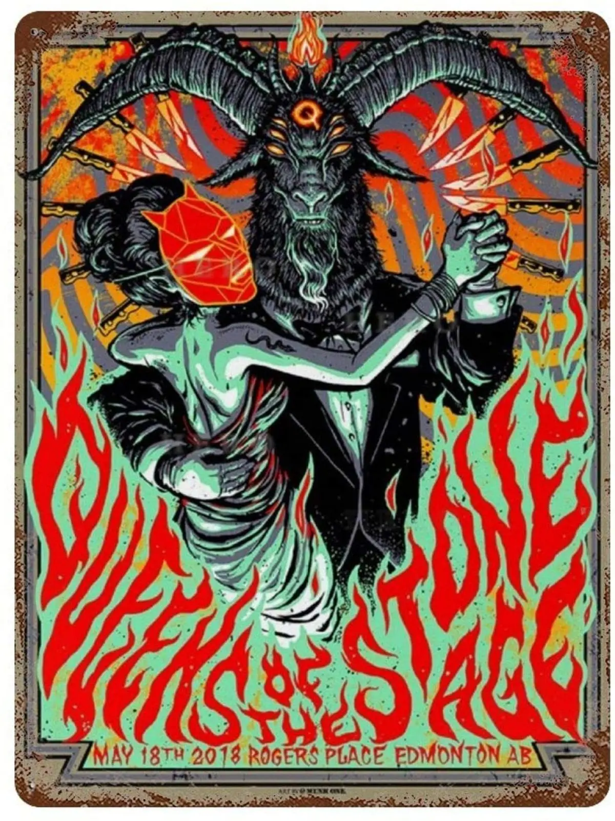 

Queens Of The Stone Age Vintage Tin Sign Art Iron Painting Rusty Poster Decoration Aluminum plaque