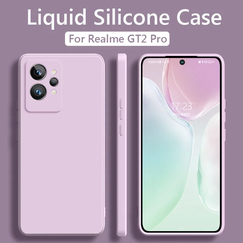 for realme gt2 pro case liquid silicone soft matte camera protection cover on for oppo realme gt2 gt 2 gt2pro phone cases free global shipping