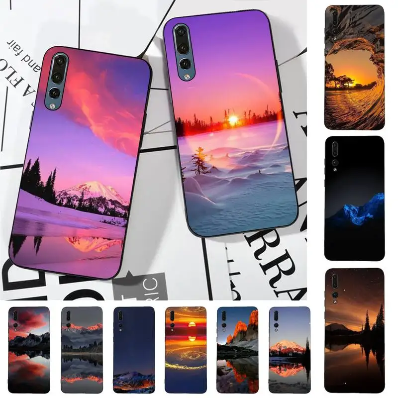 

Mountain Landscape Scenery Phone Case for Huawei P30 40 20 10 8 9 lite pro plus Psmart2019