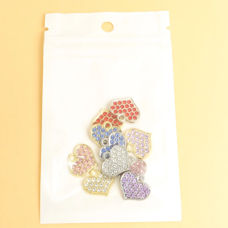 10 Шт. Красочные Элементы С Жемчугом В Форме Сердца Подвески