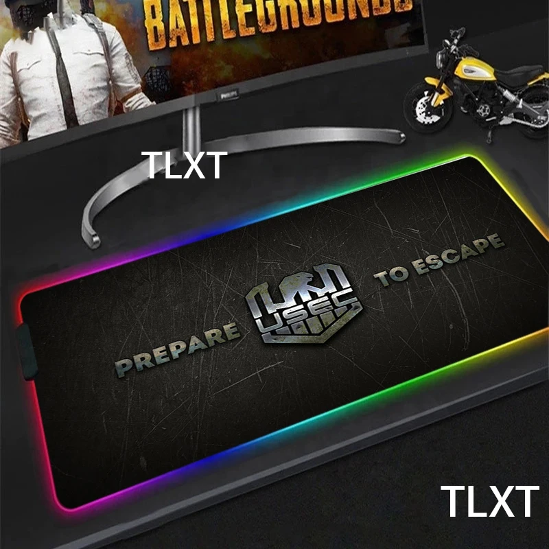 

RGB Escape from Tarkov gaming Mousepad Large Super size Game Mouse Pad Mause Mat LED natural rubber for Keyboard Computer gamer