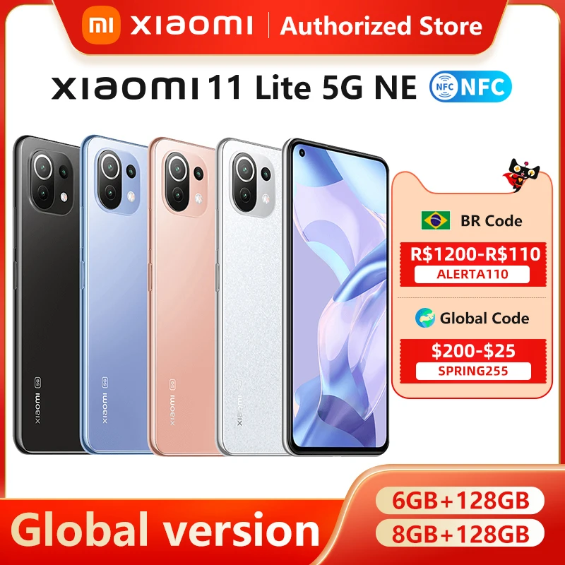 

Global Version Xiaomi 11 Lite 5G NE 6GB/8GB 128GB/256GB NFC Smartphone Snapdragon 778G Octa Core 64MP Rear Camera 4250mAh