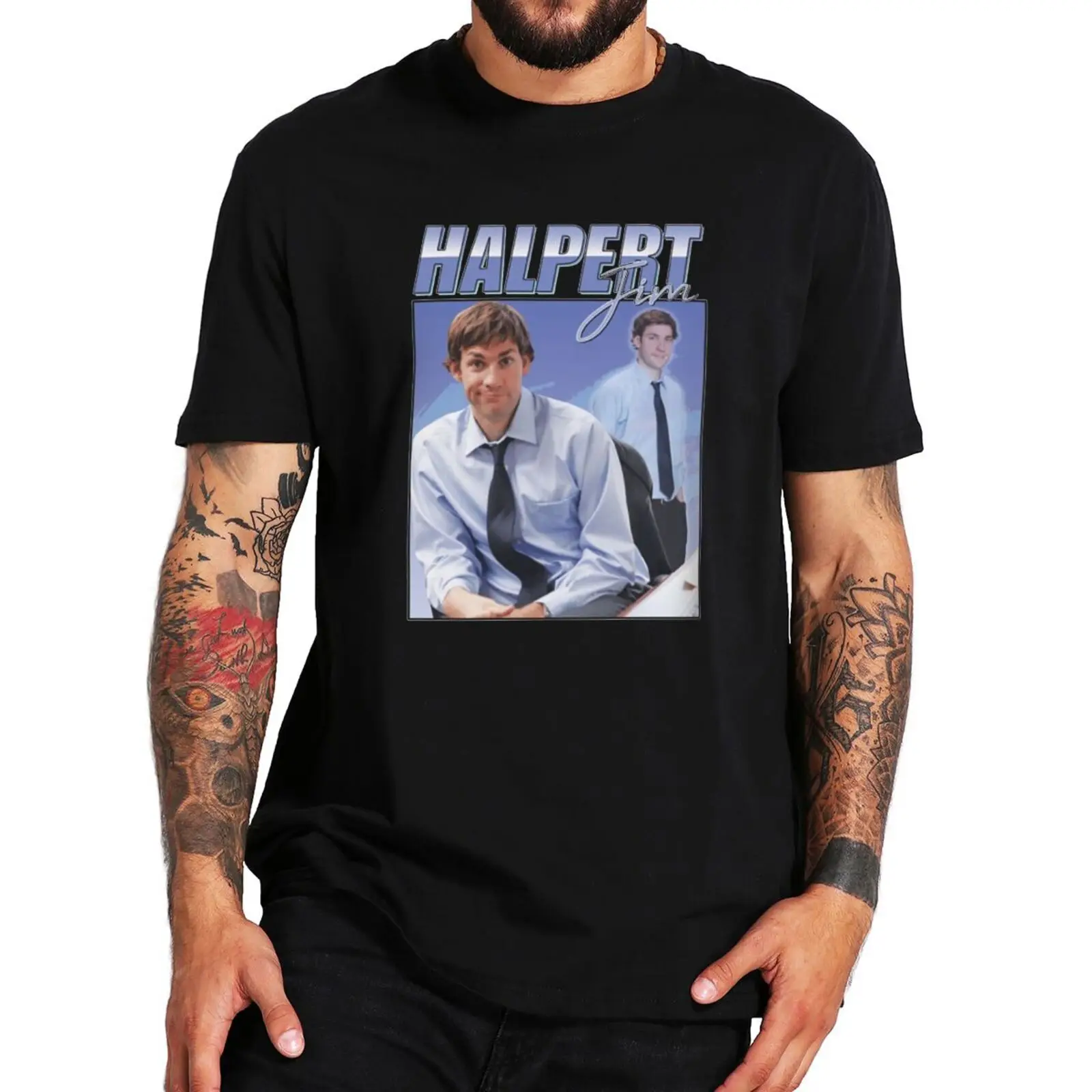 

Jim Halpert The Office-T Shirt TV Sitcom Character Fan Vintage Men Clothing Soft 100% Cotton Casual Summer Tshirts EU Size