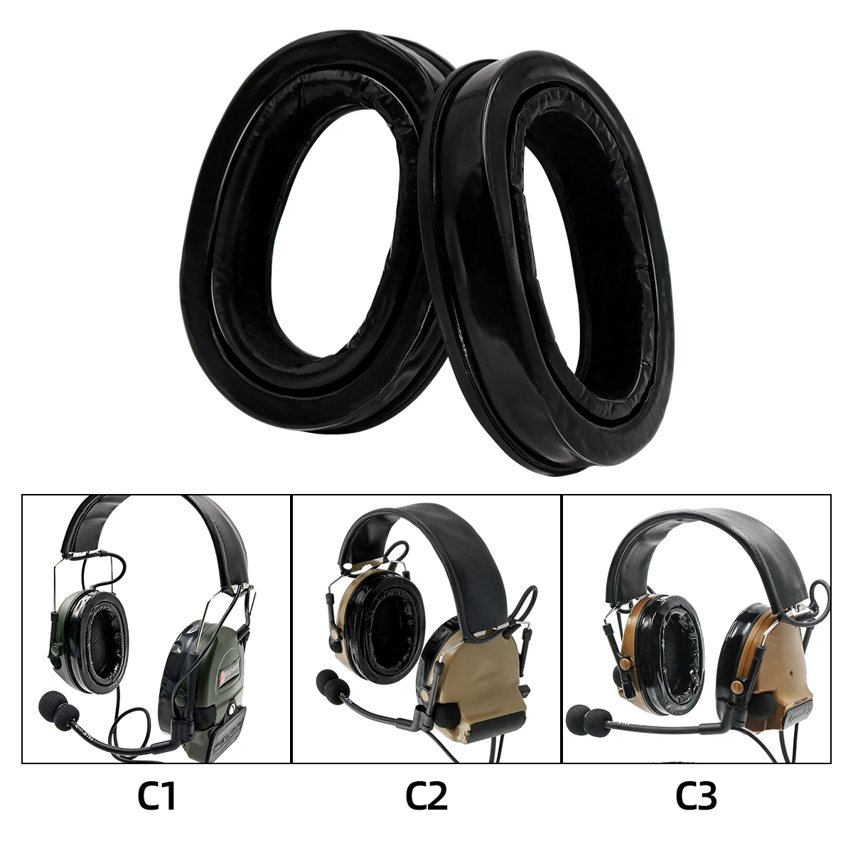 

COMTAC I II III Tactical Headset Comtac Series Gel Ear Pads for Electronic Noise-Canceling Headphones Replace Earmuffs