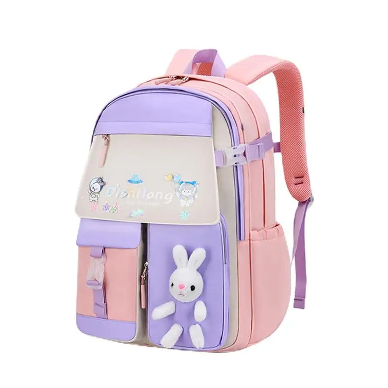 

School Bags For Girls Cute Bunny Princess Breathable Kids Backpack 18inch Kids Backpacks For Spine Protection School Supplies