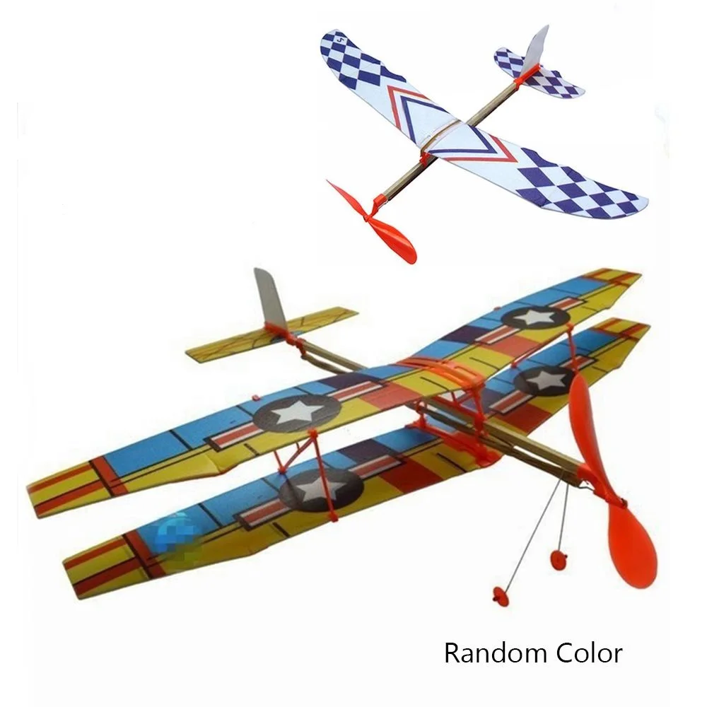 

DIY Hand Launch Flying Glider Airplanes Elastic Rubber Band Powered Flying Plane Airplane Glider Assembly Model Kids Toys 2022