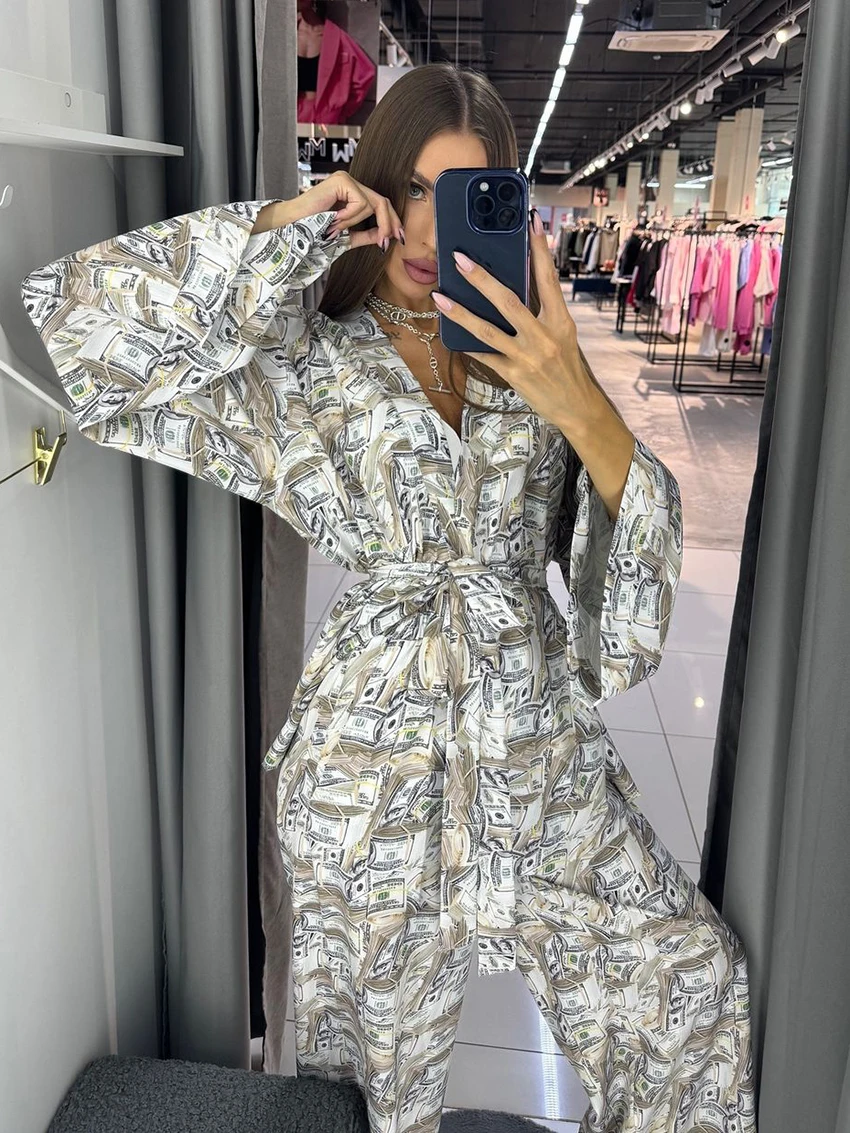 Женский пижамный комплект Marthaqiqi пикантная ночная рубашка с V-образным вырезом и