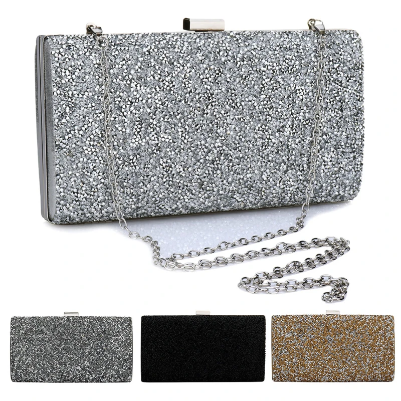 

Women Luxury Gillter Evening Party Purse Box Bag Luxury Rhinestone Bag Female Crystal Day Wallet Wedding Purse