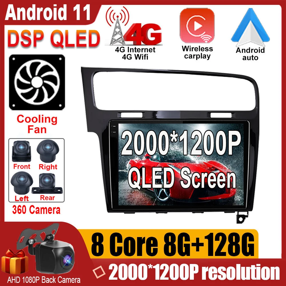 

Автомагнитола для VW Volkswagen Golf 7 2012 - 2020 с IPS / QLED экраном, мультимедийный видеоплеер, GPS-навигация, стерео система Android 11