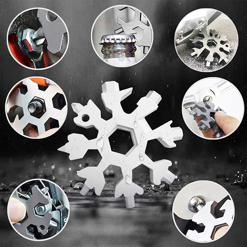 

18-in-1 Snowflake Multi Tool Stainless Portable Steel Multi-Tool for Outdoor Travel Camping Adventure Daily Gadget